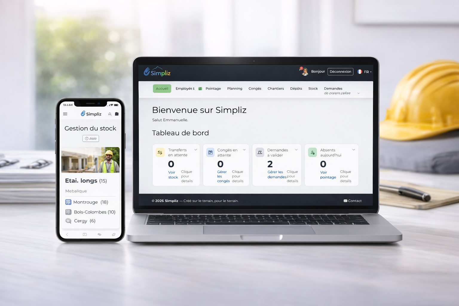 Simpliz sur mobile et ordinateur